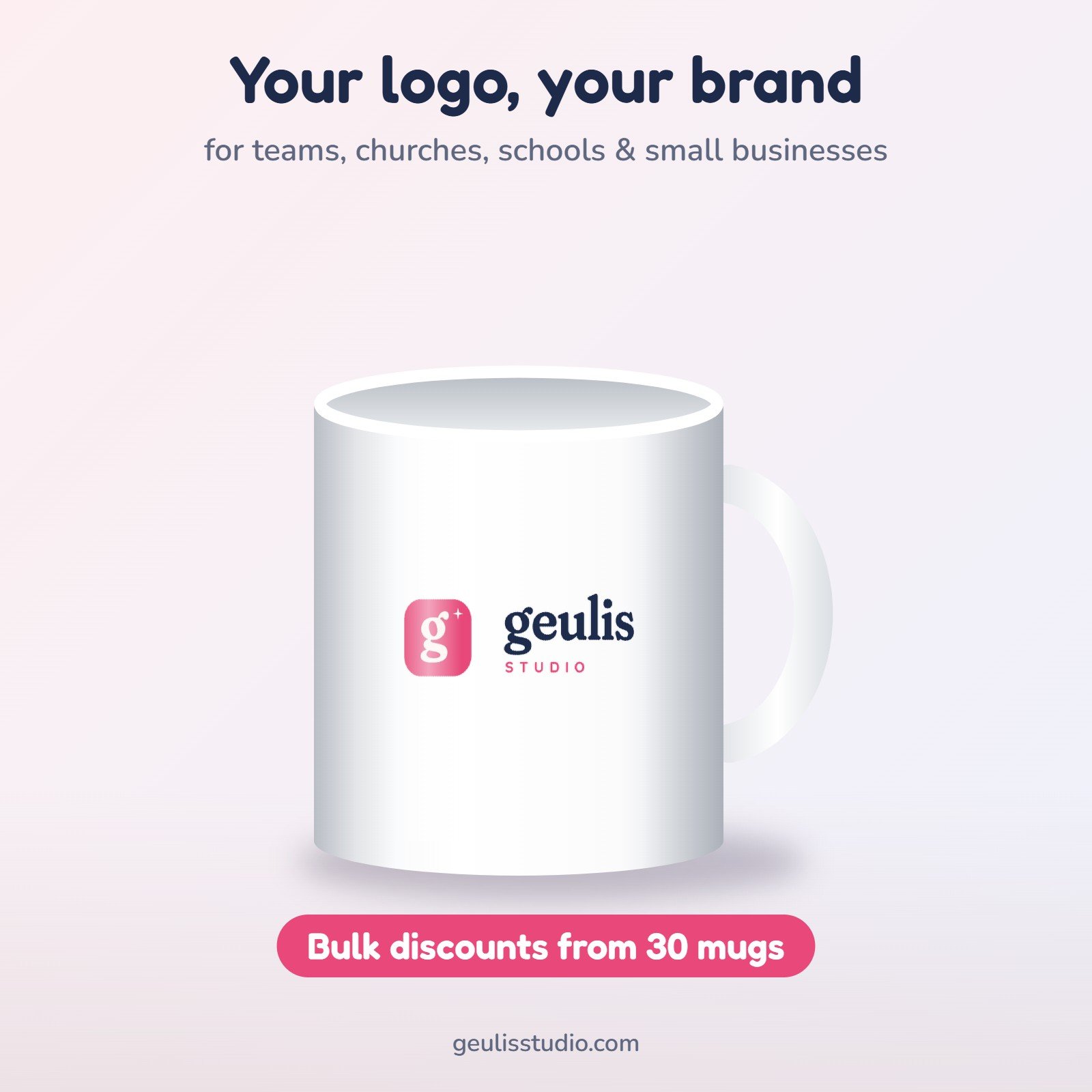 Custom logo mug for businesses and teams