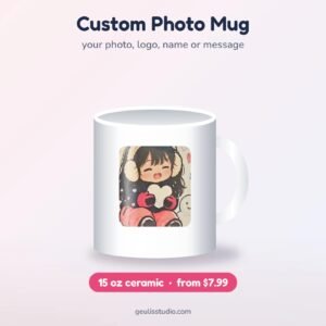 Custom 15 oz white ceramic photo mug from $7.99