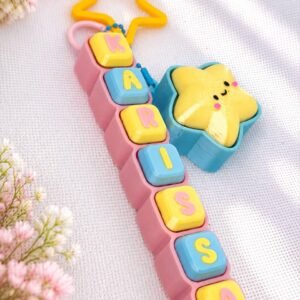 Personalized Name Keychain with Star Charm & Alphabet Beads (7 Letters)