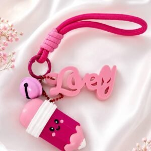 Personalized Name Keychain with Pencil Charm